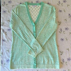 Isaac Mizrahi Live Pastel Green Alligator Print Cardigan